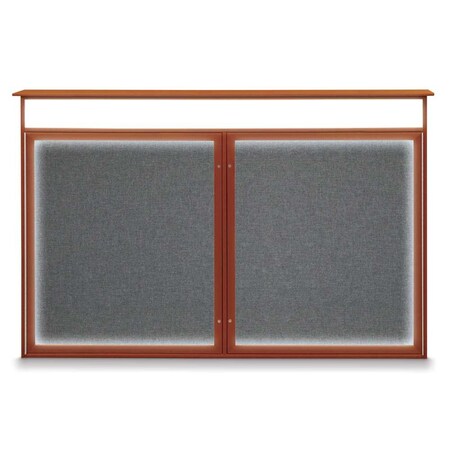 United Visual Products Open Faced Traditional Rounded Corkboard UV647ARC-SATIN-DBURGU